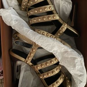 Coach Brass Studded Heels